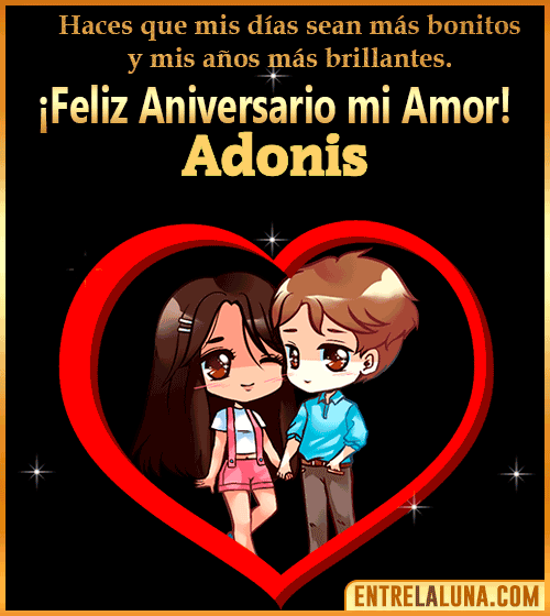 Feliz Aniversario mi Amor gif Adonis