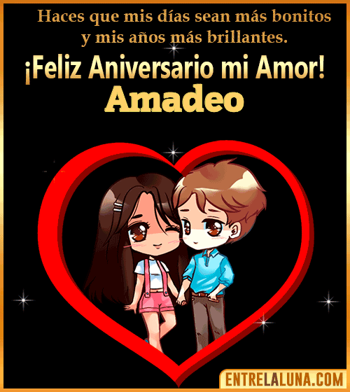Feliz Aniversario mi Amor gif Amadeo