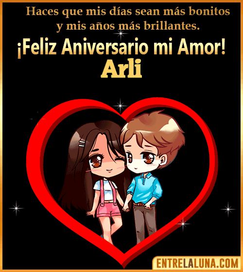 Feliz Aniversario mi Amor gif Arli