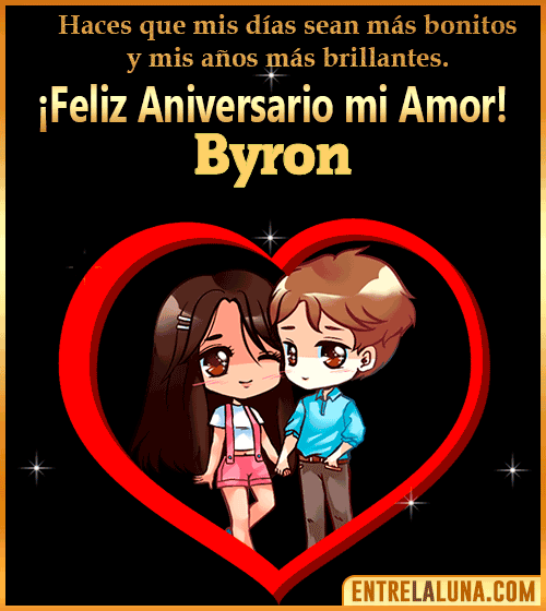 Feliz Aniversario mi Amor gif Byron