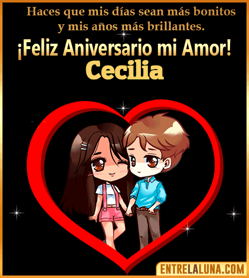 Feliz Aniversario mi Amor gif Cecilia