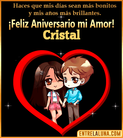 Feliz Aniversario mi Amor gif Cristal