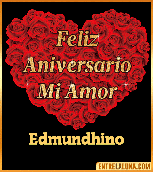 Corazón con Mensaje feliz aniversario mi amor Edmundhino