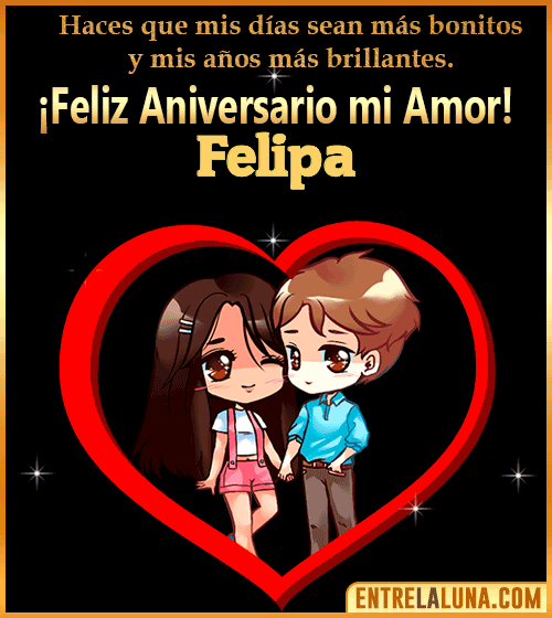 Feliz Aniversario mi Amor gif Felipa