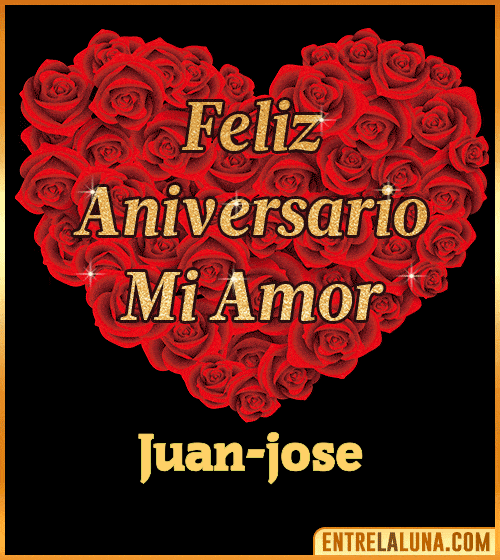 Corazón con Mensaje feliz aniversario mi amor Juan-jose