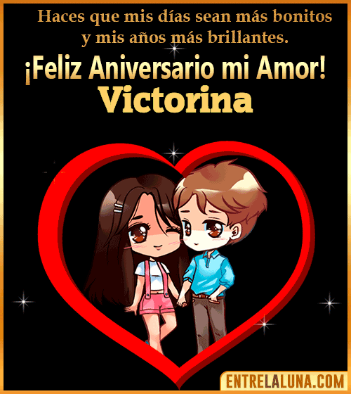 Feliz Aniversario mi Amor gif Victorina