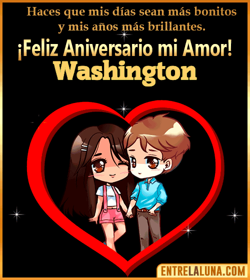Feliz Aniversario mi Amor gif Washington