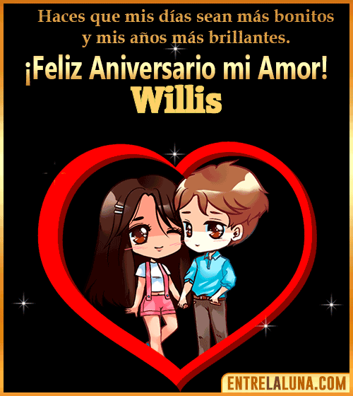Feliz Aniversario mi Amor gif Willis