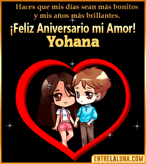 Feliz Aniversario mi Amor gif Yohana