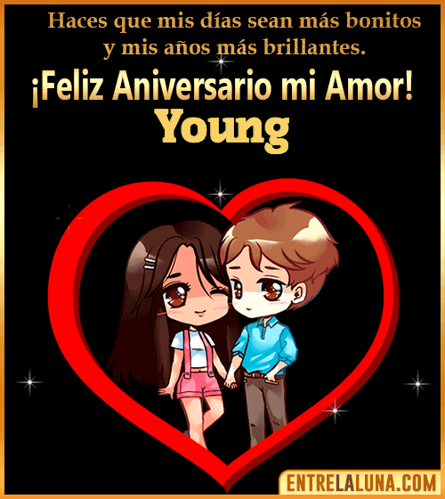 Feliz Aniversario mi Amor gif Young