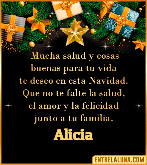 Te deseo Feliz Navidad Alicia