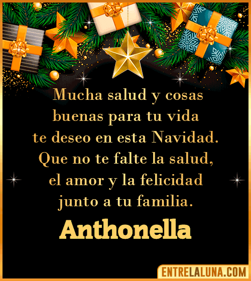 Te deseo Feliz Navidad Anthonella