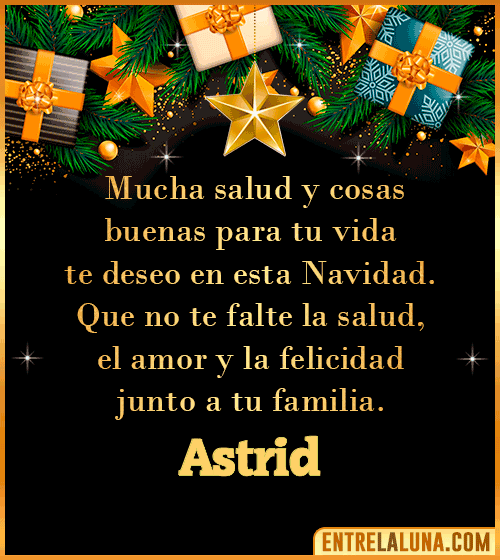 Te deseo Feliz Navidad Astrid