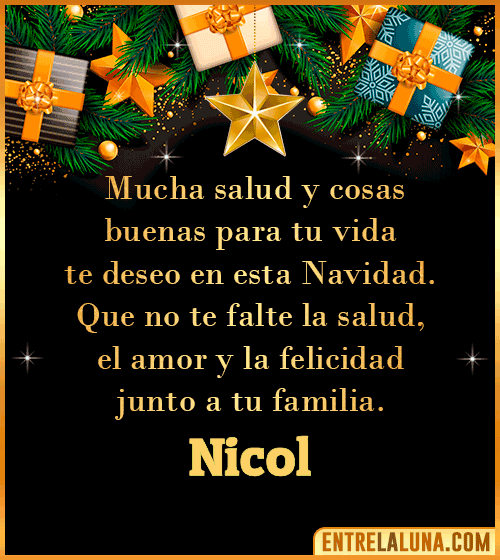 Te deseo Feliz Navidad Nicol
