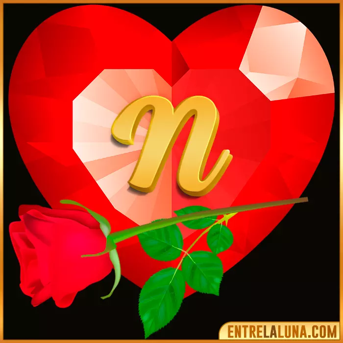 Imagen de Corazón y Rosa roja con la letra