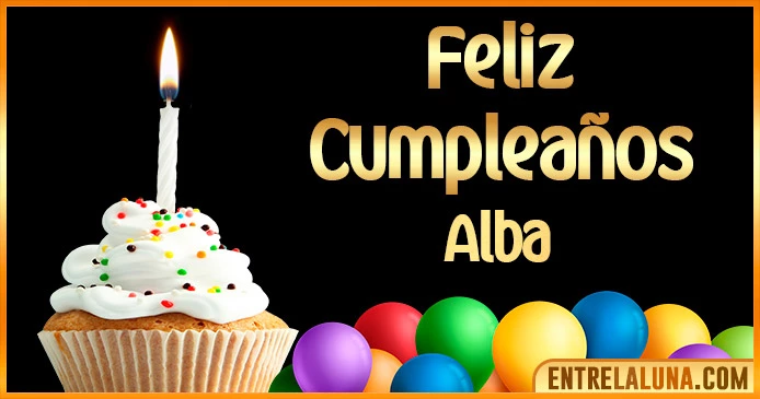 ➤ Feliz Cumpleaños Alba GIF 🎂 【Felicidades Alba 】🎉