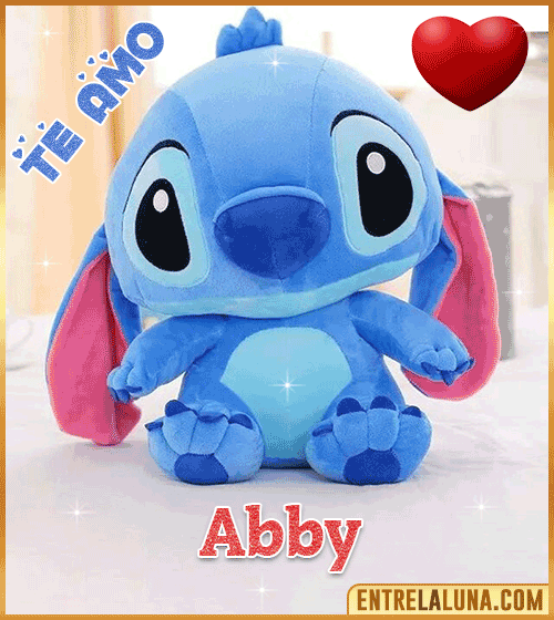 Peluche Stitch te amo con Nombre Abby