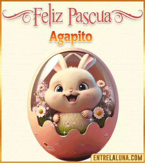 Imagen feliz Pascua con nombre Agapito