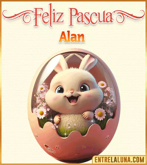 Imagen feliz Pascua con nombre Alan