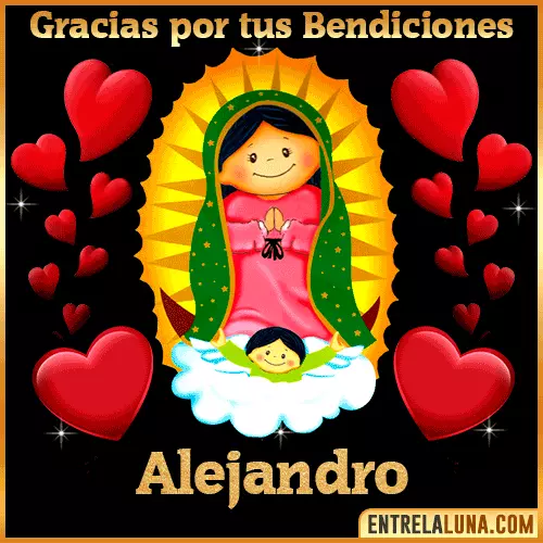 Imagen de la Virgen de Guadalupe con nombre Alejandro