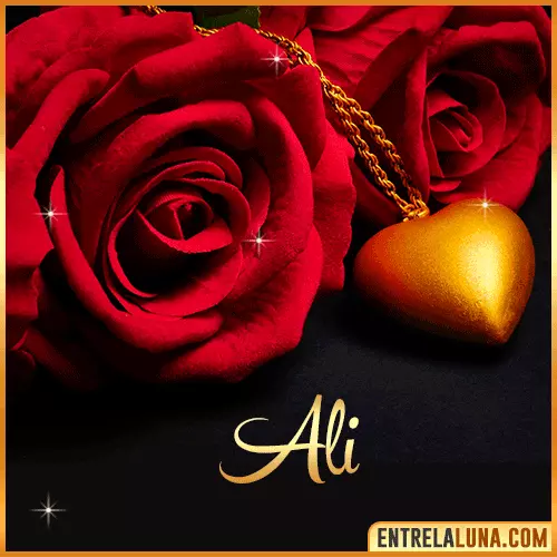 Flor de Rosa roja con Nombre Ali