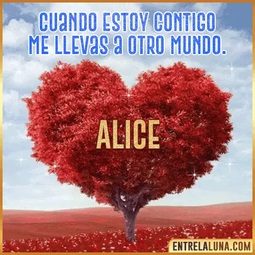 Frases de Amor cuando estoy contigo Alice