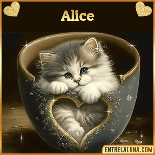 Imagen de tierno gato con nombre Alice
