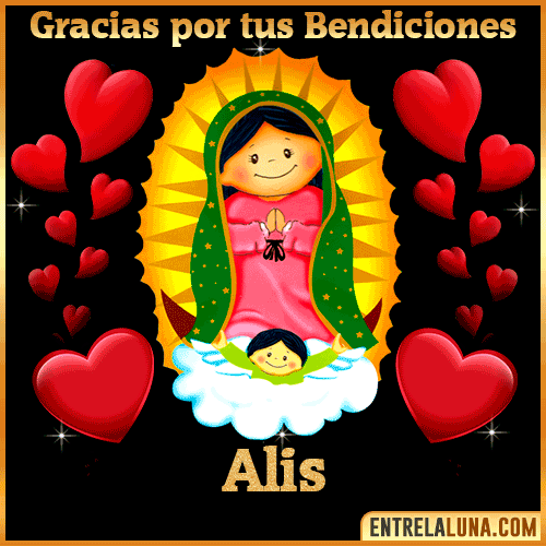 Imagen de la Virgen de Guadalupe con nombre Alis