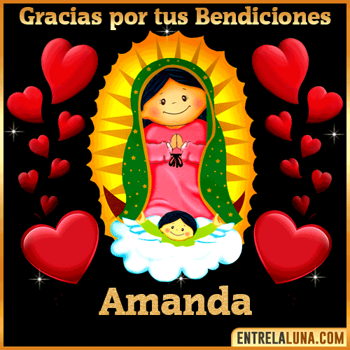 Imagen de la Virgen de Guadalupe con nombre Amanda