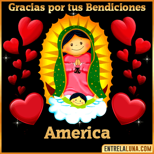 Imagen de la Virgen de Guadalupe con nombre America