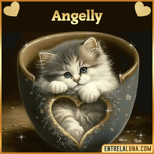 Imagen de tierno gato con nombre Angelly