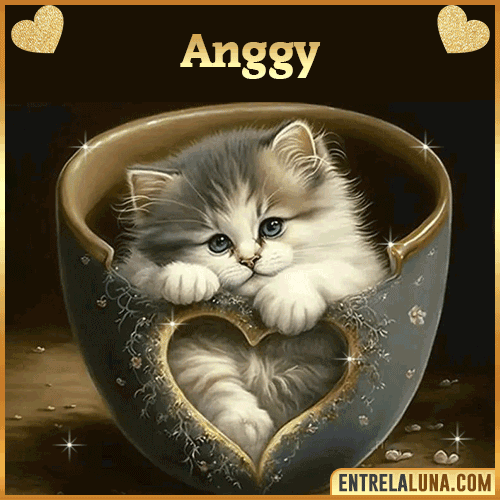 Imagen de tierno gato con nombre Anggy