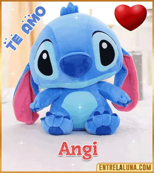 Peluche Stitch te amo con Nombre Angi