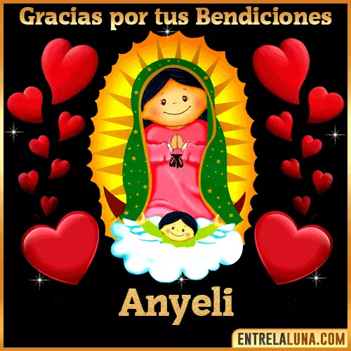 Imagen de la Virgen de Guadalupe con nombre Anyeli