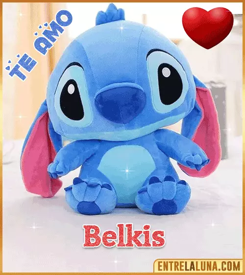 Peluche Stitch te amo con Nombre Belkis