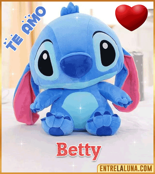 Peluche Stitch te amo con Nombre Betty