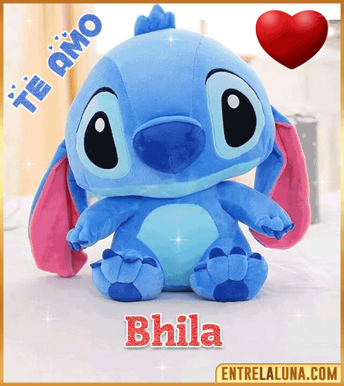 Peluche Stitch te amo con Nombre Bhila