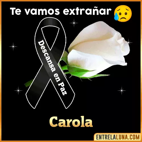 Imagen de luto con Nombre Carola