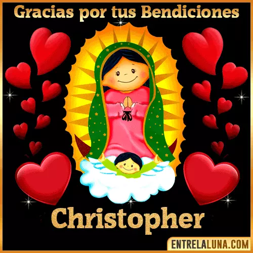 Imagen de la Virgen de Guadalupe con nombre Christopher