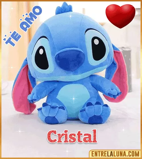 Peluche Stitch te amo con Nombre Cristal