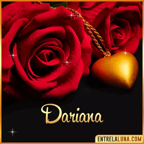 Flor de Rosa roja con Nombre Dariana