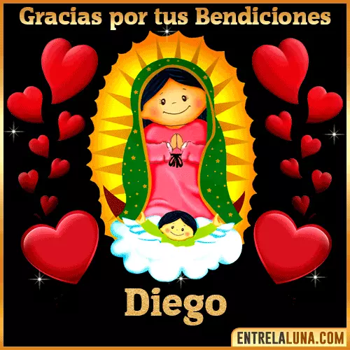 Imagen de la Virgen de Guadalupe con nombre Diego