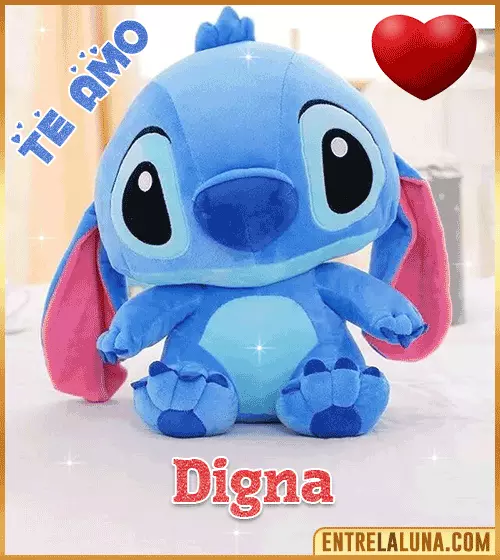 Peluche Stitch te amo con Nombre Digna