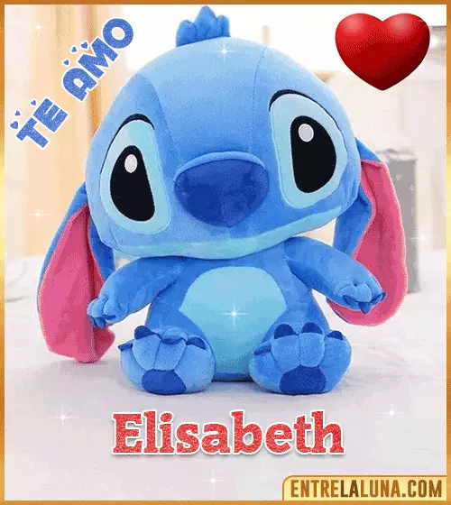 Peluche Stitch te amo con Nombre Elisabeth