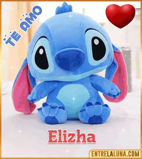Peluche Stitch te amo con Nombre Elizha