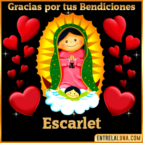 Imagen de la Virgen de Guadalupe con nombre Escarlet
