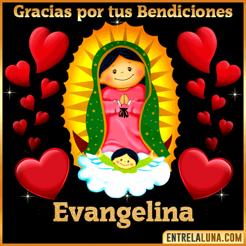 Imagen de la Virgen de Guadalupe con nombre Evangelina