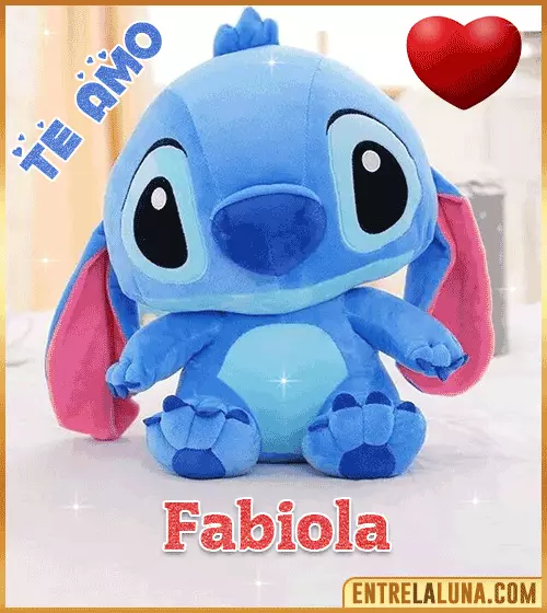 Peluche Stitch te amo con Nombre Fabiola