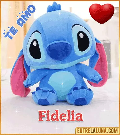 Peluche Stitch te amo con Nombre Fidelia