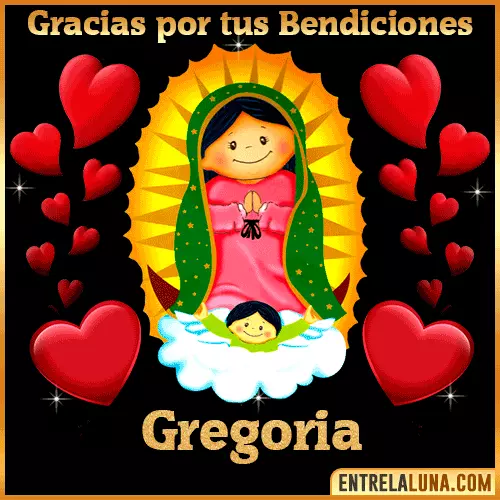 Imagen de la Virgen de Guadalupe con nombre Gregoria